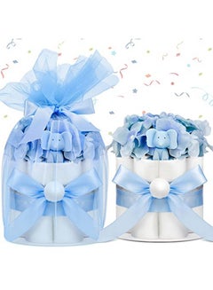 Buy Diaper Cake For Baby Boy And Girl Elephant Crown Diaper Cake Supplies Gender Neutral Baby Diaper Cakes Cute Decorated Baby Shower Diaper Cakes For Newborn Baby Birthday Party (1 Tier Elephant Style) in Saudi Arabia