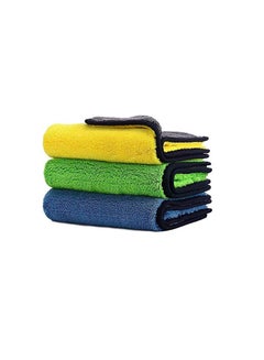 Buy 3pcs Car Drying Towels Free Microfiber Cleaning Cloth, Premium Professional Soft Microfiber Towels, Super Absorbent Fine Towels for Car Window Screen Kitchen, 30x40 cm in Saudi Arabia