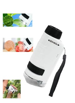 اشتري Miniscope Kids, Pocket Microscope for Kids, Handheld Microscope, Portable Microscope, Led Lighted Pocket Microscope, for Children’s Learning, Scientific Experiment and Exploring The World (White) في الامارات