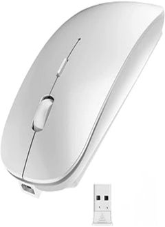 اشتري Generic Wireless Mouse, 2.4G Slim Rechargeable Mouse Compatible with Laptop, PC, Tablet, Windows Mac OS (Silver) في مصر