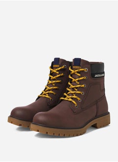 Buy Panelled Lace Up Boots in Saudi Arabia