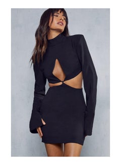 Buy Premium Cut Out High Neck Bodycon Dress in UAE