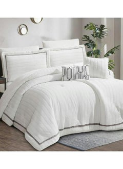 Buy HOURS Luxury Winter Duvet Set of Warm Velvet Fur Modern Design 8 Pieces King Size Two Persons in Saudi Arabia