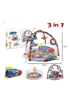 Buy Soft Folding Baby Blanket 3-In-1 Multifunctional Baby Gym Play Mat With Ocean Ball And Hanging Toys For Kids in Saudi Arabia