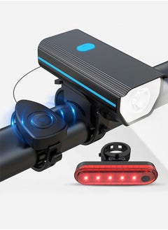 Buy Bike Light, Bright Front Headlight, USB Bicycle Light with Loud Horn, IPX5 Waterproof Bike 3 Light Mode Options Fits All Bicycles in Saudi Arabia