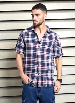 Buy Relaxed Multicolor Waffle Shirt for Men, Half Sleeve and Textured Look in UAE