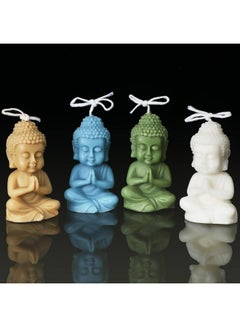 Buy 4 Pieces Mini Buddha Candles Aesthetic Candle Trendy Namaste Meditation Zen Decor Chakra Relax Soy Wax Decorative Aromatherapy For Home in UAE