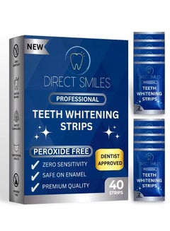 اشتري 40 Pack Professional Teeth Whitening Strips - 20 Whitening Sessions - 40 Peroxide-Free Teeth Whitening Strips - Non-Sensitive - Dentist Formulated - Enamel + Gum Safe - PAP Formula في الامارات