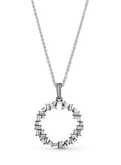 Buy PANDORA Jewelry Ice Cube Round Cubic Zirconia Necklace in 925 Sterling Silver in UAE