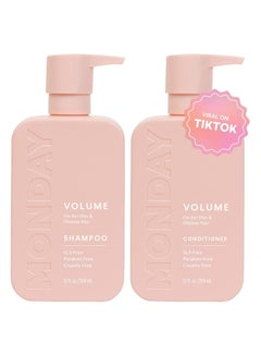 Buy Volume Shampoo and Conditioner Set (2 Pack) 12oz Each for Thin Fine and Oily Hair, Made from Coconut Oil Ginger Extract and Vitamin E 100% Recyclable Bottles Pink in UAE