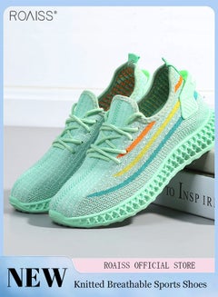 Buy Women's Fashion Casual Sports Shoes Ultra Light Mesh Lace Up Fitness Shoes Soft Rubber Soles Comfortable Breathable Flat Shoes in Saudi Arabia