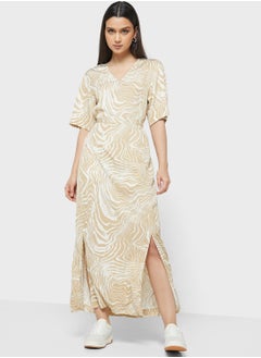 Buy V-Neck Printed Dress in UAE