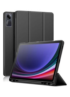 Buy Smart Case For Xiaomi Redmi Pad SE 11 inch Tablet 2023 Cover with Pencil Holder, Soft TPU Smart Stand Back Cover Auto Wake/Sleep (Black) in Egypt