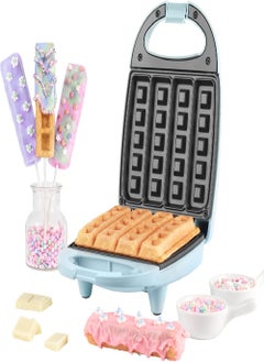 اشتري Giles & Posner EK5419NGSBL Stick Waffle Maker – Mini Belgian Waffle Maker with Non-Stick Plates for Easy Cleaning, Non-Slip Feet, 3 Min Preheat Time, Power/Ready Indicator Lights, Pastel Blue, 520W في الامارات