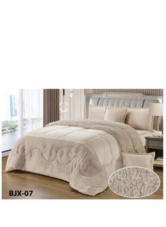 Buy Moon Fur Winter King Size 6 Pieces Quilt Set Bedspread 250x230cm in Saudi Arabia