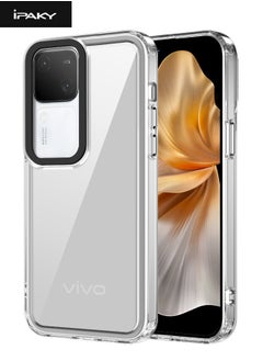 اشتري جراب VIVO V30، لوحة خلفية صلبة من الأكريليك الشفاف + غطاء إطار ناعم من مادة TPU الشفافة، مضاد للسقوط، مضاد للانزلاق، مقاوم للصدمات، غطاء خلفي غير لاصق لبصمات الأصابع لهاتف VIVO V30 5G، شفاف في الامارات