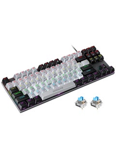 Buy 87 Keys Wired Gaming Keyboard Blue switch mechanical keyboard Hot-Swappable With RGB Backlit in Saudi Arabia