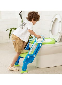 اشتري مقعد مرحاض للتدريب على استخدام المرحاض للأطفال الصغار مع مقابض (أزرق وأخضر) في الامارات