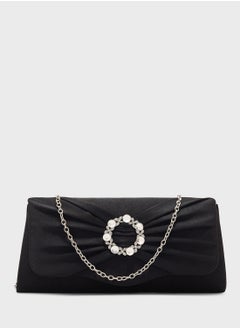 اشتري Diamante Trim Clutch Bag With Bow  Detail في الامارات