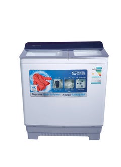 Buy General Supreme Washing Machine Semi Automatic Twin Tub Tempered Glass Lid 15 KG White in Saudi Arabia