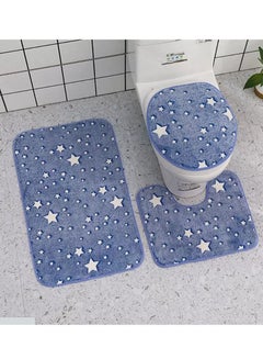 Buy Set Of 3 Pcs Bathroom Rugs Non-Slip Luminous Bath Mat Floor Mats Soft Washable Shower Rug in Egypt