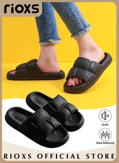 Buy Unisex Shower Slippers Men Women Non-Slip Soft Sole Sandal Flat Slippers For Bathroom Or Indoor Use in UAE