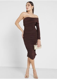 اشتري One Shoulder Ruched Bodycon Dress في السعودية