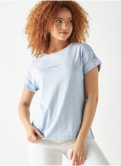 Buy Logo Print Crew Neck T-Shirt in Saudi Arabia