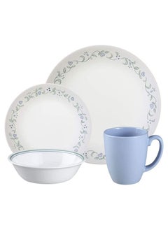 Buy 16-Piece Livingware Country Cottage Break and Chip Resistant Glass Dinnerware Set in UAE