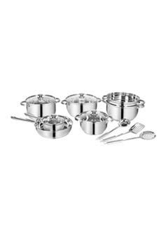 Buy 13 Piece Stainless Steel Cookware Set Silver in UAE