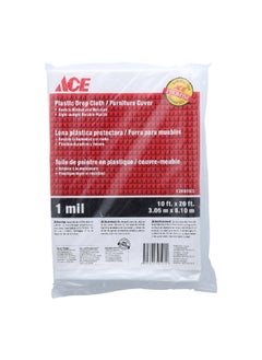 Buy CVR Thin Plastic Drop Cloth Clear 10 x 20 ft ACE04011 in Saudi Arabia