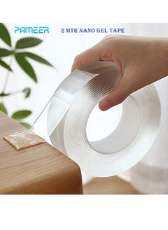 Buy 2-Meter Reusable Nano Gel Double-Sided Tape, Double Action Tape, Multipurpose Removable Mounting Tape Adhesive Tape, Reuseable Strong Sticky Wall Tape Strips, Transparent Tape for Household items. in UAE