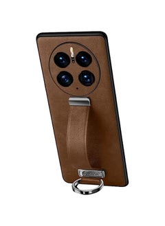 Buy HuHa Case Cover Compatible For Huawei Mate 50 Pro SULADA Cool Series PC + Leather Texture Skin Feel Shockproof Phone Case Brown in UAE