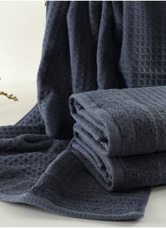 اشتري Spa Waffle Terry Reversible Hand Towel, Midnight Blue - 500 GSM, 50x80 cm في الامارات