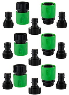 Buy Hose Quick Connectors, Garden Plastic Water Hose Quick Connect Male and Female 3/4" US Thread Fitting Kit for Garden Hose, Sprinkler and Nozzle 3 Sets in UAE