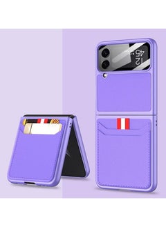 Buy Samsung Z Flip 4 Leather Wallet Case,Samsung Galaxy Z Flip 4 Case with Card Slots,Galaxy Z Flip 4 Case with Card Holder,Military Grade Drop Protective Case(Card Slots,Lavender) in Egypt