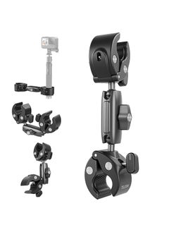 اشتري TELESIN GP-HBM-001-D Camera Mounts Clamp Mount Bicycle Handlebar Adapter Mount Aluminum Alloy with Dual 360°Rotatable Ball Head with Rubber Pads for Motorcycle/ Bycicle/ Monitor/ Selfie Stand في السعودية