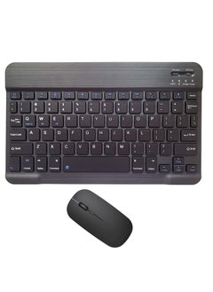 اشتري Arabic and English Bluetooth Keyboard and Mouse Combo Ultra Slim Portable Compact Wireless Mouse Keyboard Set for IOS Android Windows Tablet Phone iPhone iPad Pro Air Mini في الامارات