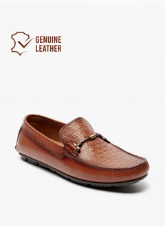 Buy Men Textured Slip On Moccasins in Saudi Arabia