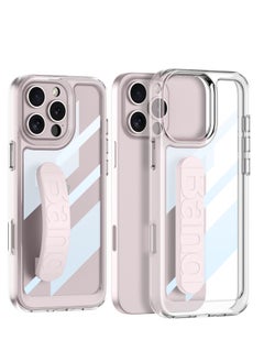 Buy Crystal Transparent Case with Silicone Hand Strap Holder for iPhone 16 Pro Max 6.9-Inch, Anti-Drop Shockproof TPU+PC Cover in UAE