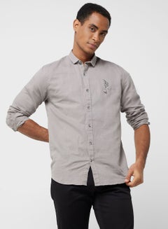 Buy Thomas Scott Classic Spread Collar Pure Linen Casual Shirt in UAE
