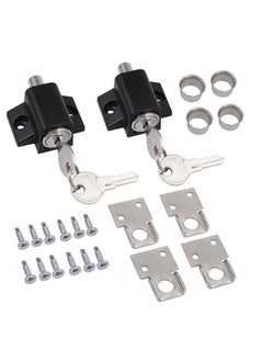 Buy Sliding Patio Lock, Door Lock Reinforcer Privacy Door Latch, Sliding Patio Lock Sliding Patio Door Latches Set, Security Lock Window and Patio Door Window Bolt Sliding Universal Locks 2Pcs Black in Saudi Arabia