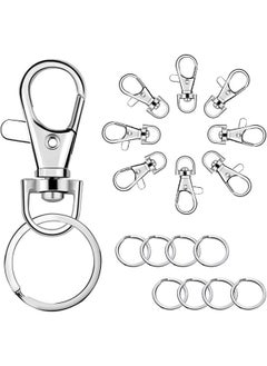 Buy 50 PCS Keychain Hooks with Key Rings, Keychain Clip Hooks With Rings for Lanyard Jewelry Making DIY Crafts(25 PCS Metal Lobster Claw Clasps + 25 PCS Split Key Rings) in UAE