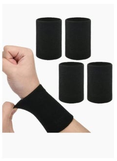 اشتري Compression Wrist Sleeve Athletic Sweatbands Elastic Wristbands for Men Women Protect Relax in Typing Running Basketball Volleyball Golf Playing في الامارات