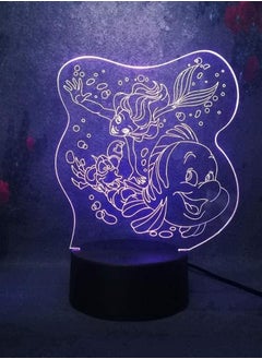 Buy 3D Illusion Lamp LED Multicolor Night Light Beautiful Queen Elsa Visual Desk Lamp Snow Elsa Toys Home Decoration Baby Girl Birthday Christmas Gifts in UAE