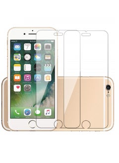 اشتري 2 Pieces Tempered Glass Screen Protector Clear Designed For iPhone 8 Full Screen Coverage And Bubble Free في الامارات