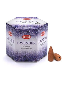 Buy HEM Lavender Backflow Brown Incense Pack of 40 Cones in UAE