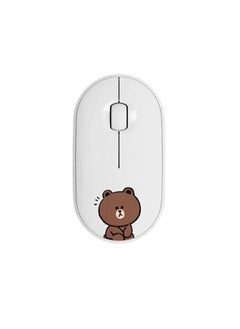 اشتري Cross-border Logitech M350 2.4G Bluetooth Dual-mode Mute Notebook Pebble Wireless Mouse Brown bear white في السعودية