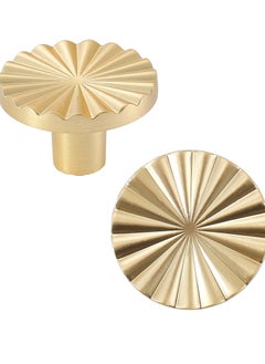 Buy 3 Pack Gold Cabinet knobs Kitchen Cabinet Pulls with Vintage Cupboard Drawers Hardware Dresser Drawer Handles Kitchen Cabinet Handles (Single Hole, 3 Pack, Brushed Gold) in Saudi Arabia