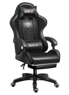 Buy Gaming Chair,Ergonomic Office Chair,High Back Chair with Footrest,Adjustable Height,Comfortable Armrest & Headrest Support(Black) in Saudi Arabia